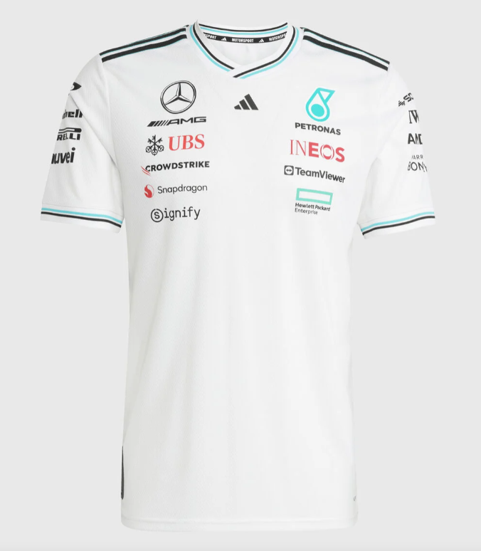 CAMISETA MERCEDES AMG PETRONAS 2025 - WHITE VERSION