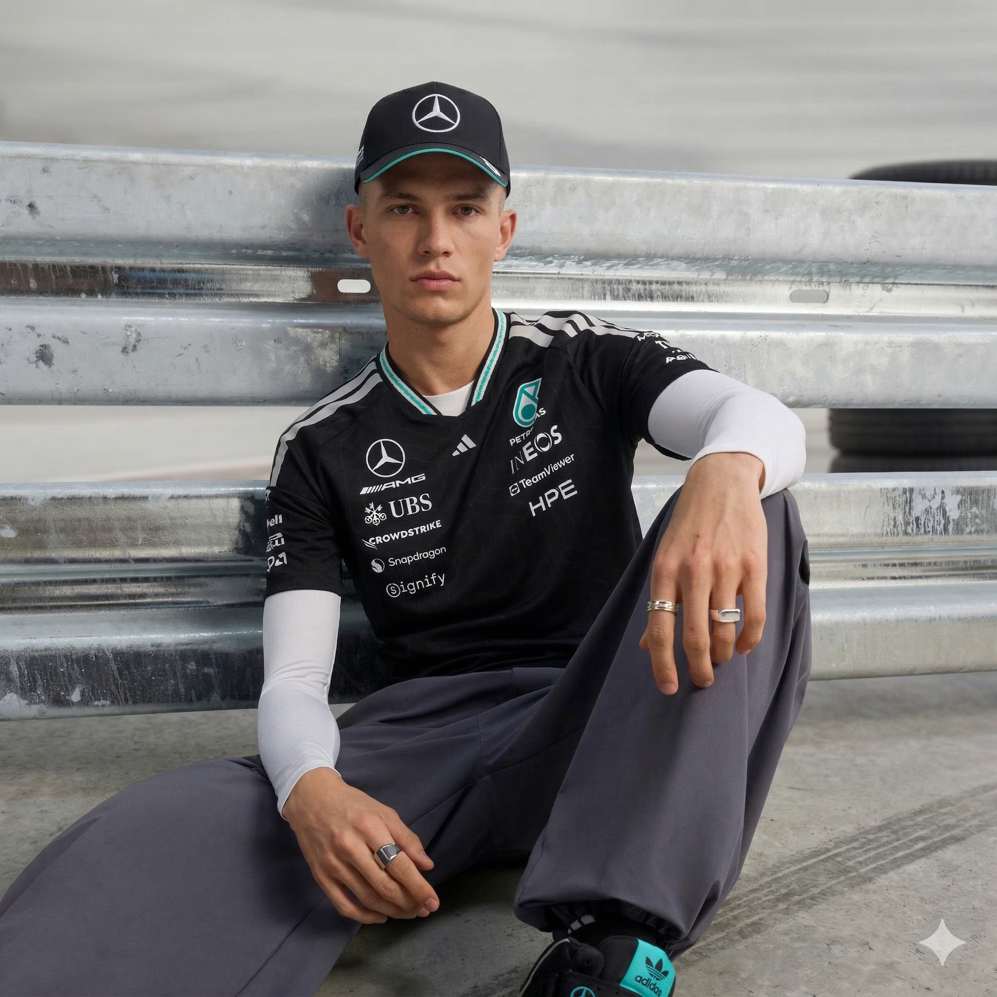 CAMISETA MERCEDES AMG-PETRONAS 2026 - BLACK VERSION
