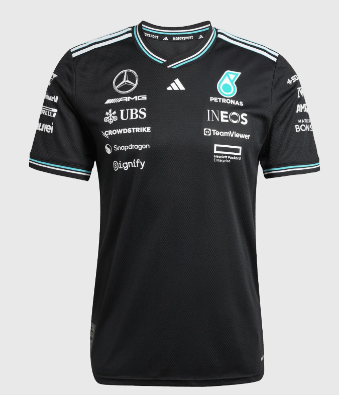 CAMISETA MERCEDES BENZ AMG PETRONAS 2025 PRETA