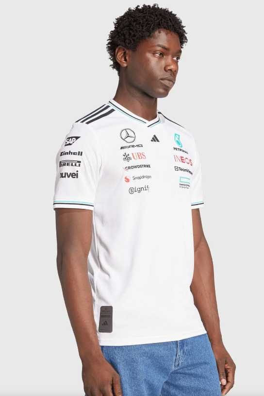 CAMISETA MERCEDES AMG PETRONAS 2025 - WHITE VERSION